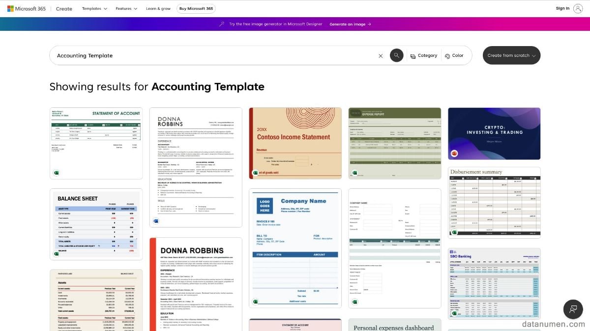 Microsoft Accounting Template