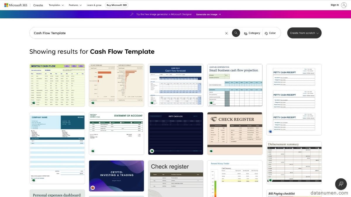 Microsoft Cash Flow Template