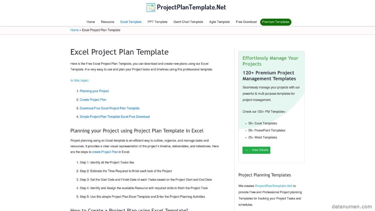 ProjectPlanTemplate Excel Project Plan Template