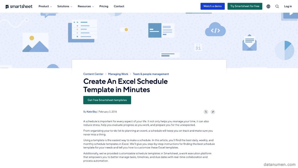 Smartsheet Excel Schedule Template