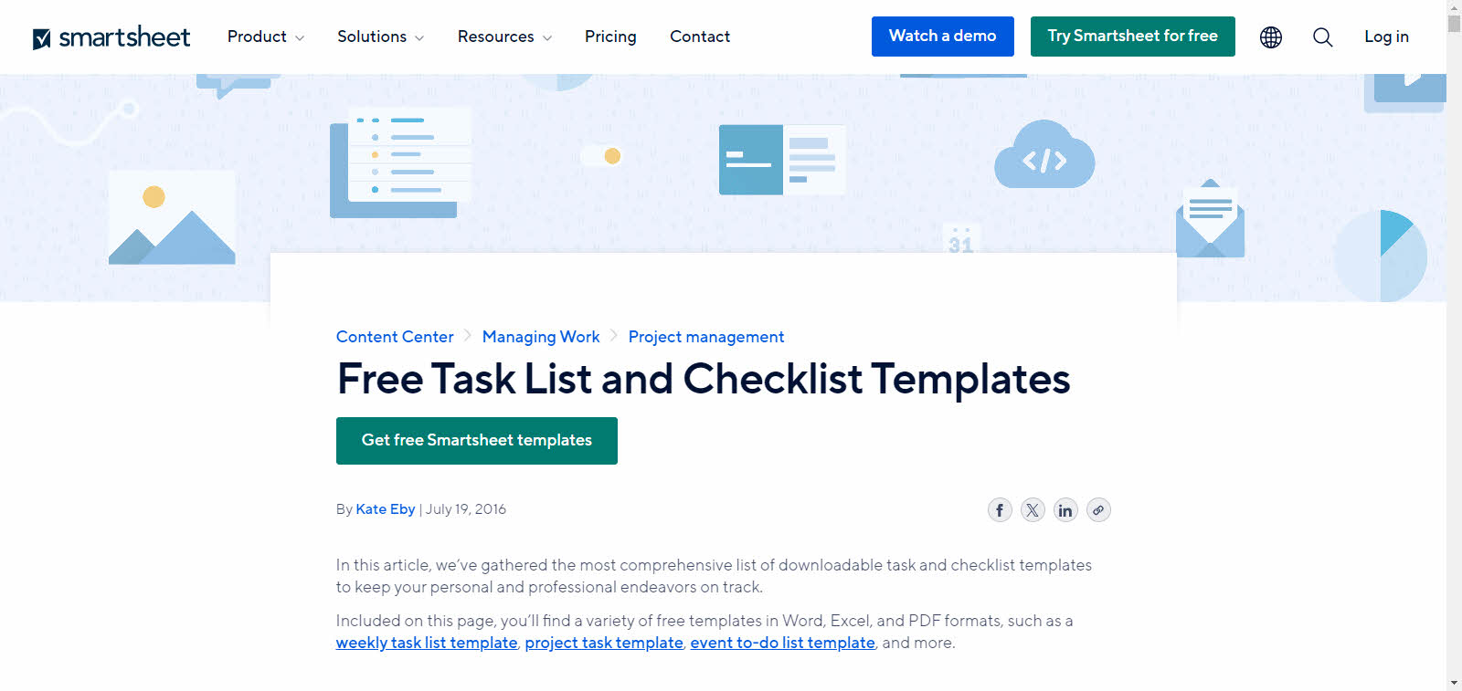 Smartsheet Free Task List and Checklist Templates 