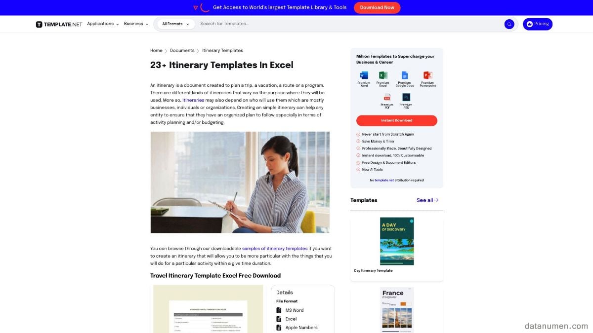 Template.Net Itinerary Templates In Excel