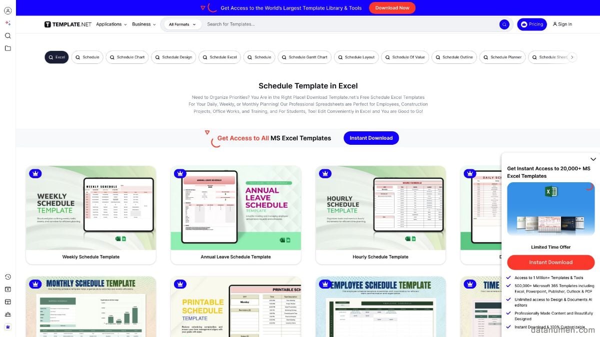 Template.Net Schedule Template In Excel