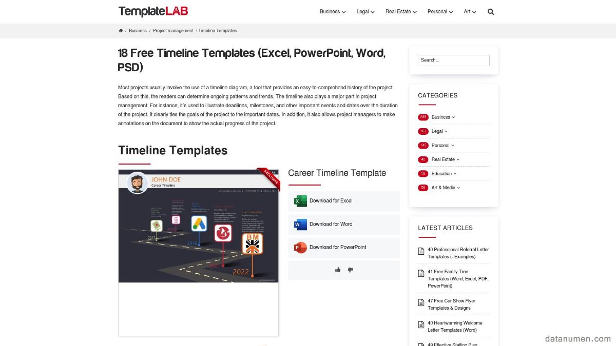 TemplateLAB Timeline Templates