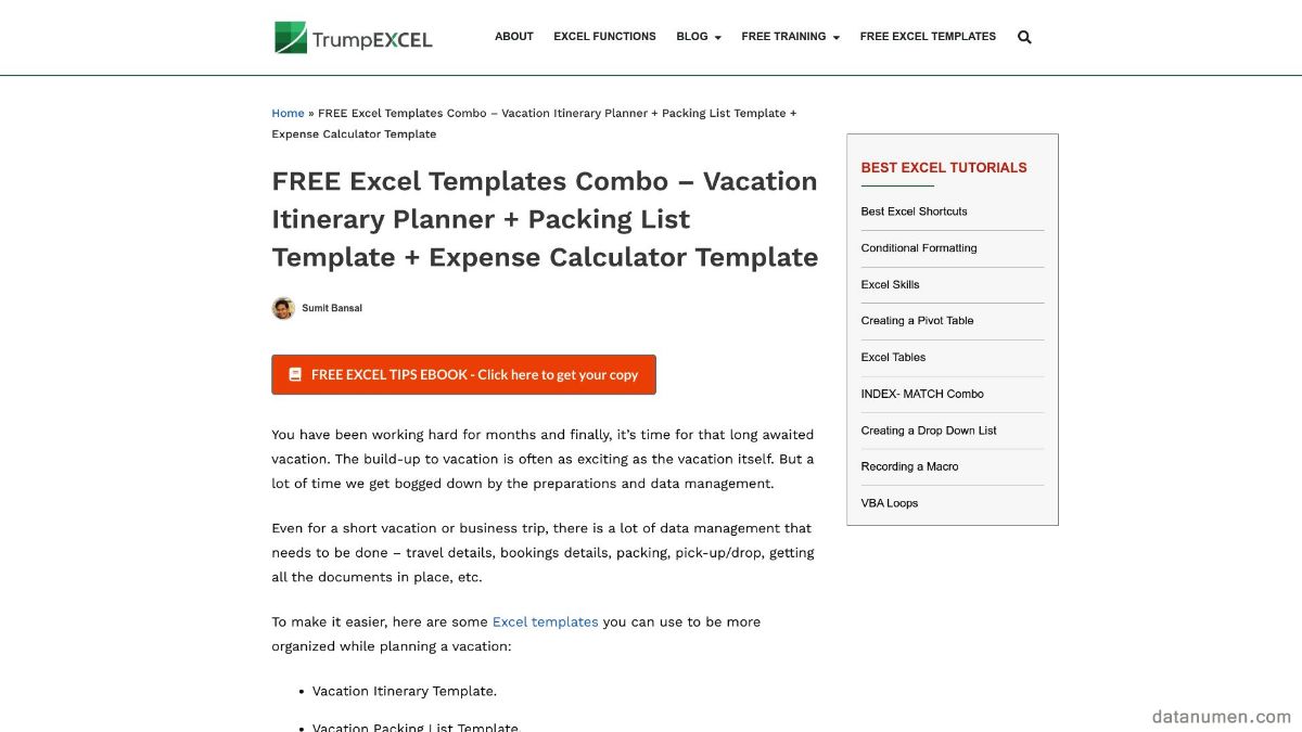 TrumpExcel Excel Templates Combo