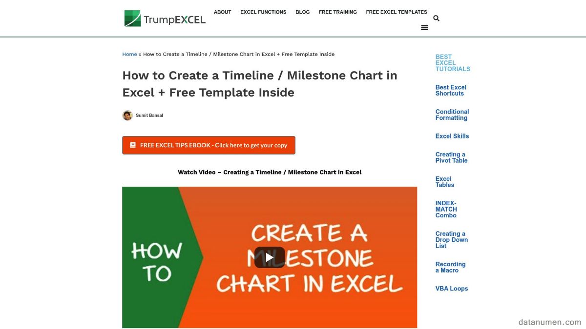 TrumpExcel Timeline / Milestone Chart In Excel