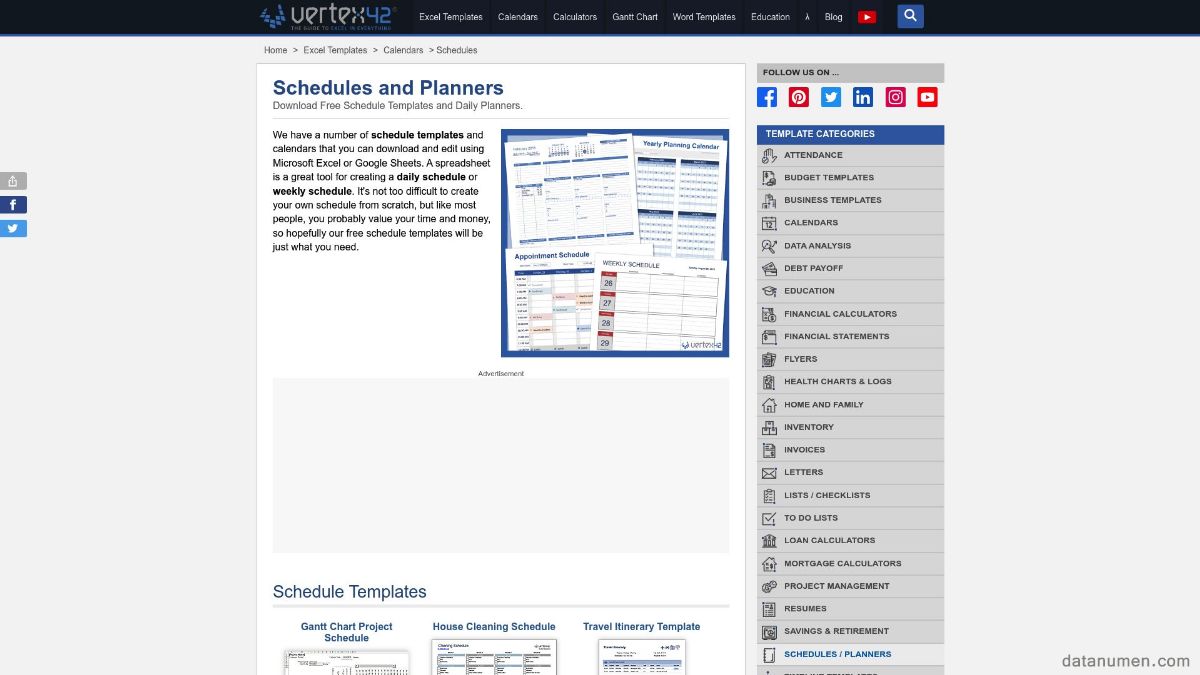 Vertex42 Schedules And Planners