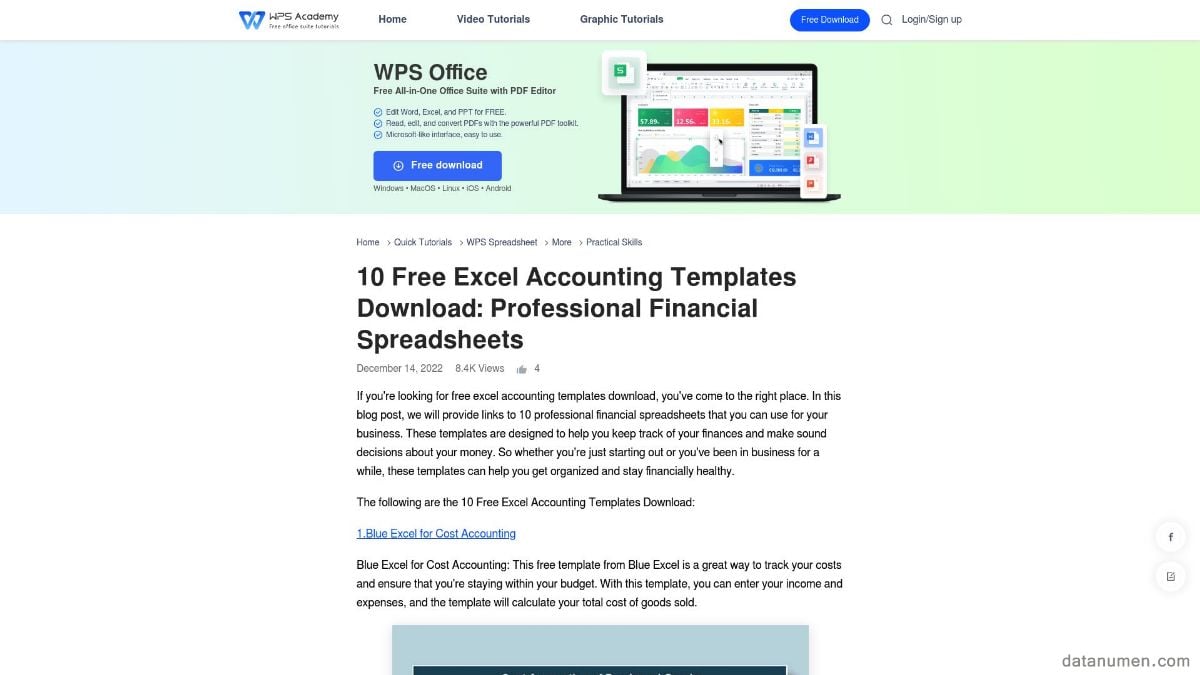 WPS Excel Accounting Templates