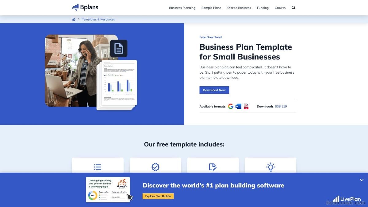 Bplans Business Plan Template For Small Businesses