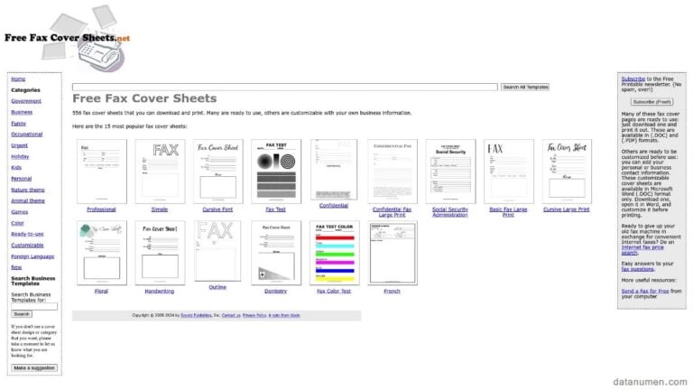 11 meilleurs sites de modèles de feuilles de garde de fax Word (2024