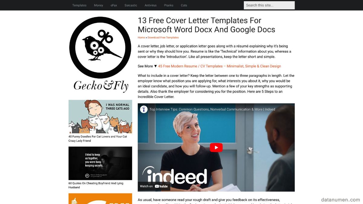 GeckoandFly Cover Letter Templates For Microsoft Word Docx And Google Docs