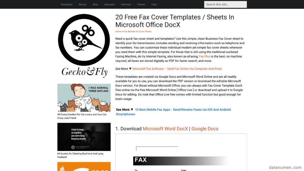 11 meilleurs sites de modèles de feuilles de garde de fax Word (2024