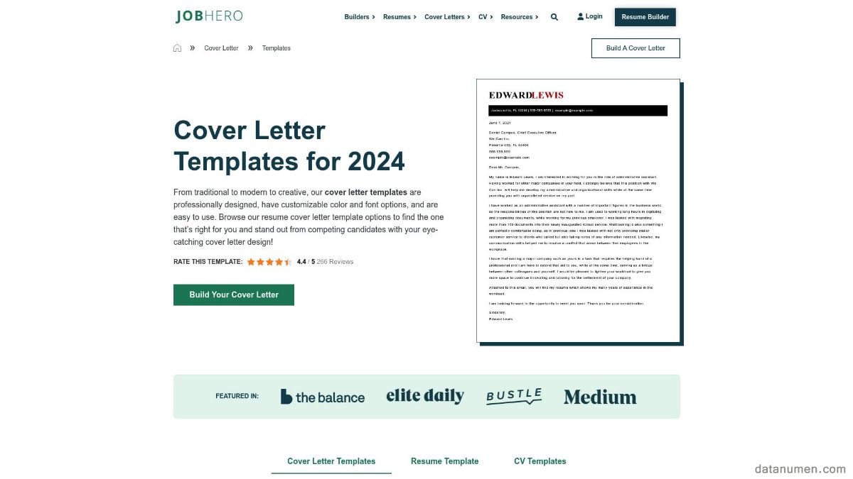 JOB HERO Cover Letter Templates