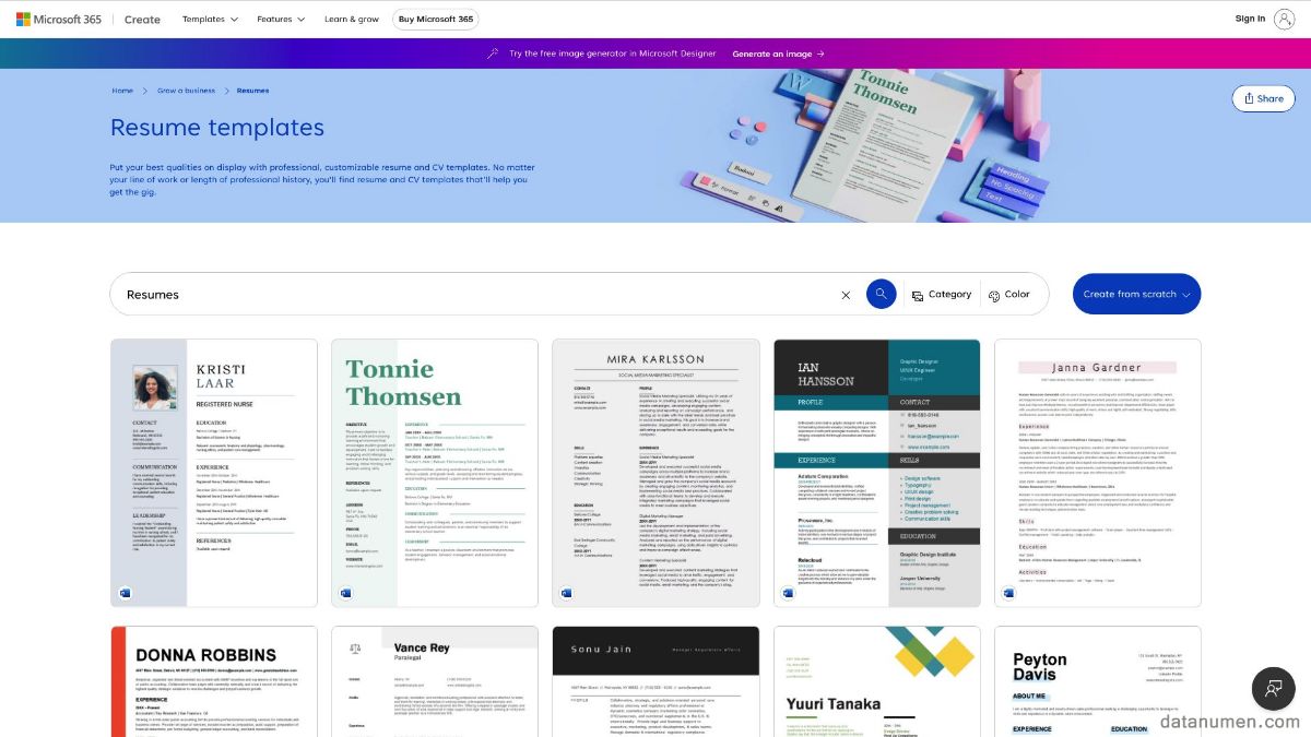 Microsoft Resume Templates