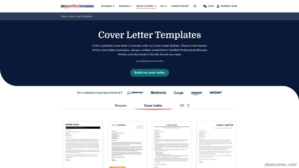 11 Best Word Cover Letter Template - Myperfectresume Cover Letter Templates 1024x576