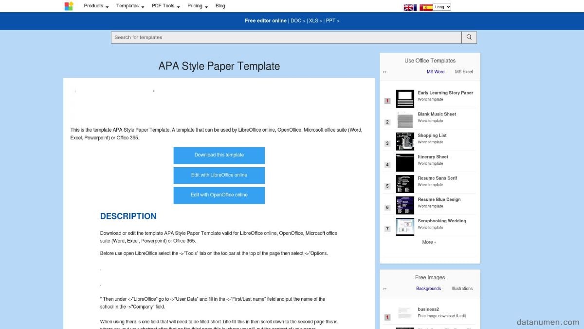 OffiDocs APA Style Paper Template