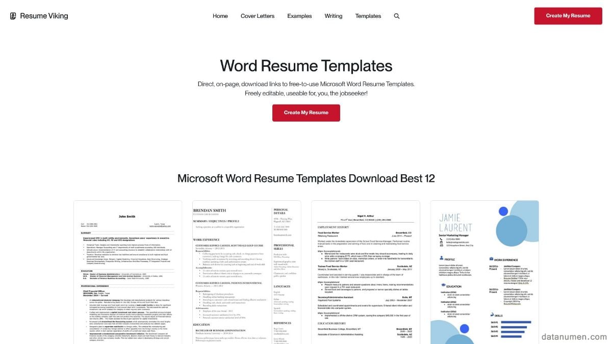 ResumeViking Word Resume Templates