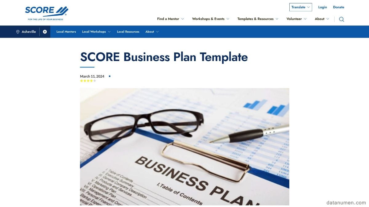 SCORE Business Plan Template
