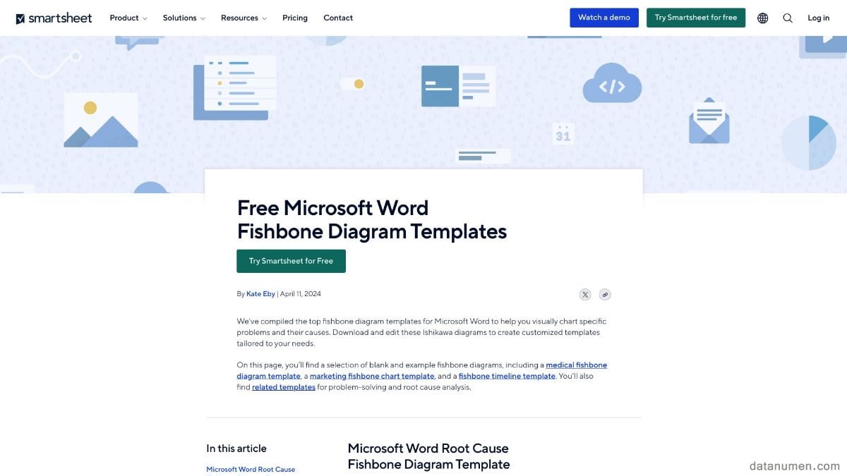 Smartsheet Microsoft Word Fishbone Diagram Templates