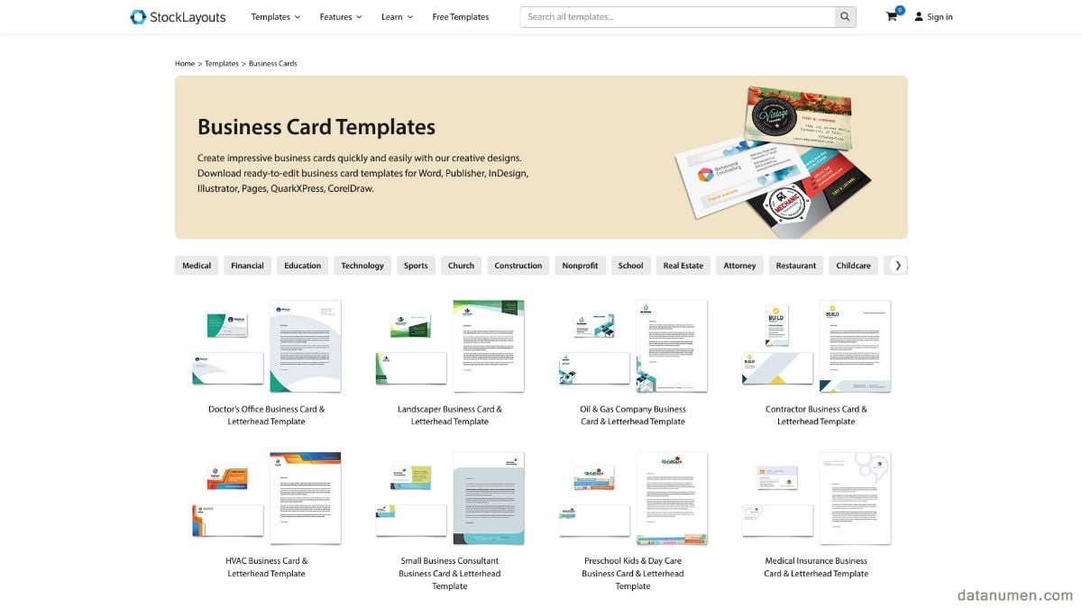 StockLayouts Business Card Templates