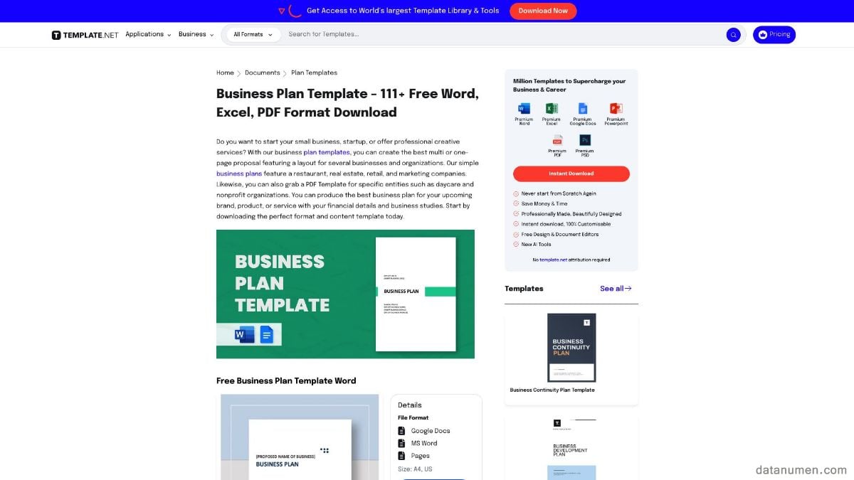 Template.Net Business Plan Template