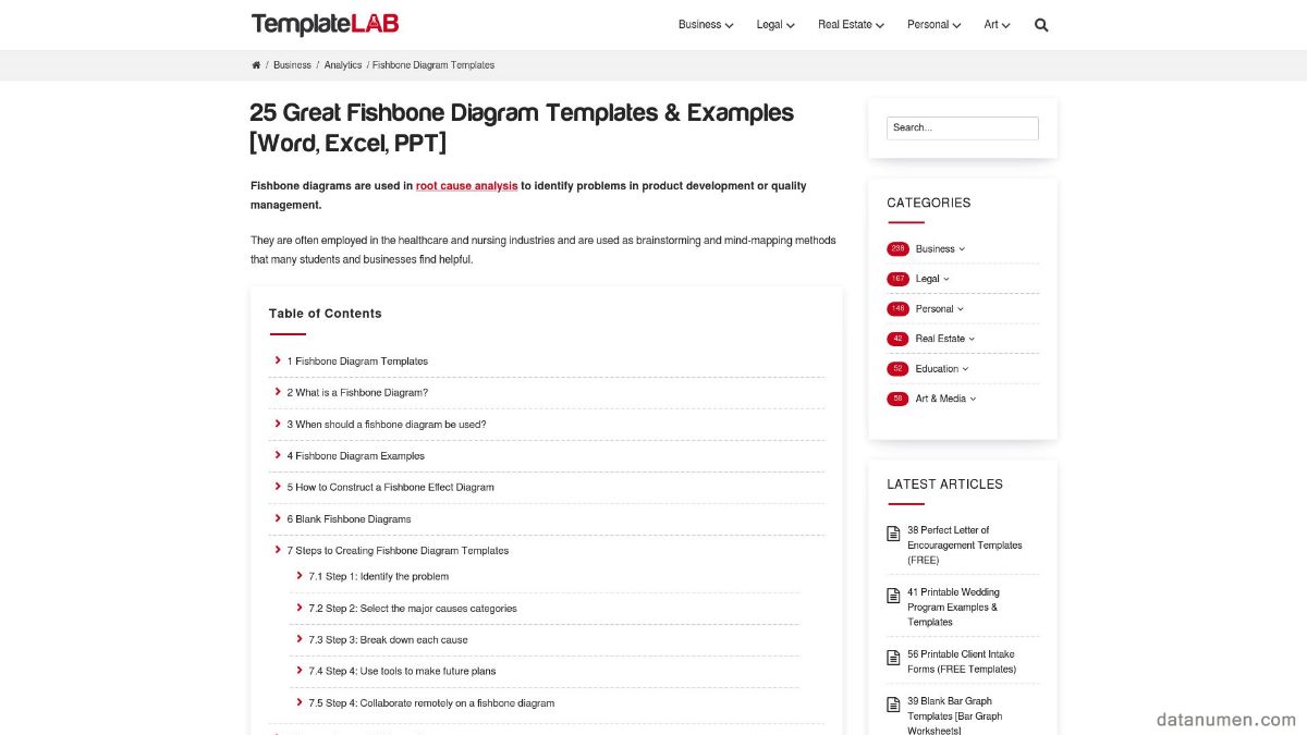 TemplateLab Fishbone Diagram Templates & Examples [Word