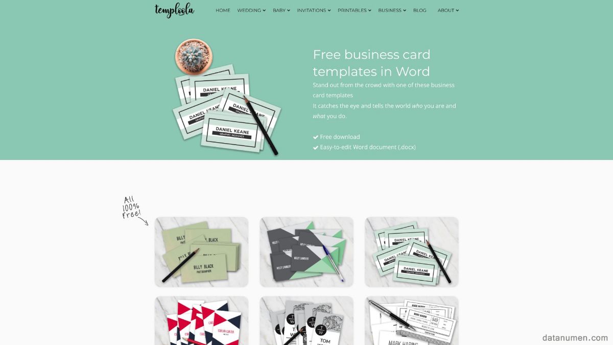 Temploola Business Card Templates In Word