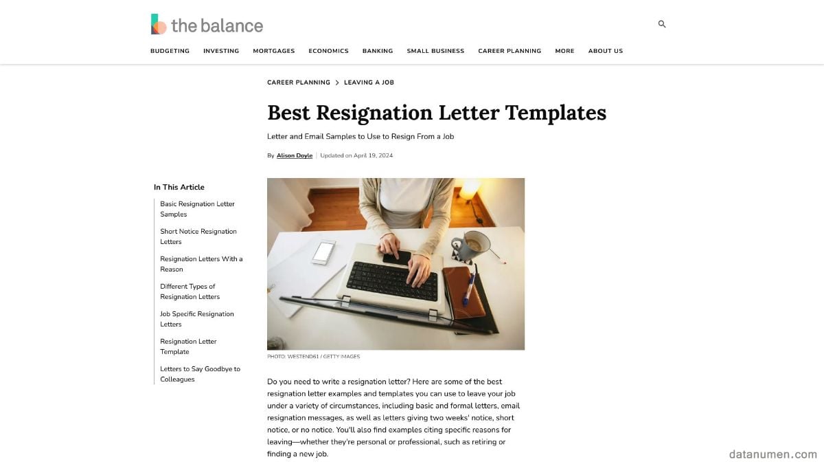 The Balance Resignation Letter Templates