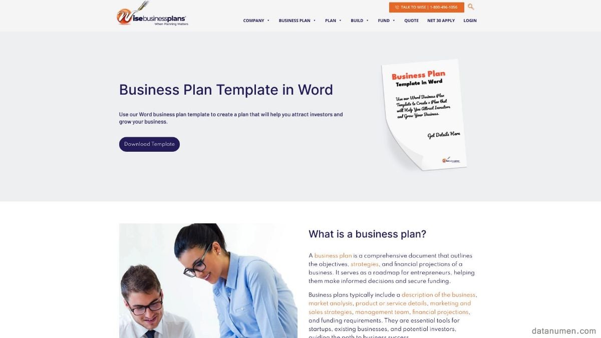 Wise Business Plans Business Plan Template In Word