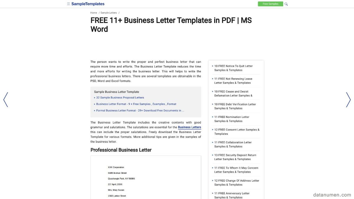 Free Microsoft Word Business Letter Template Infoupdate