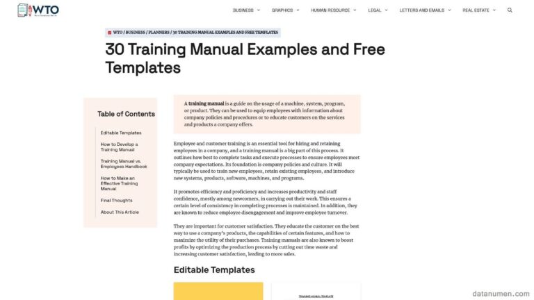 11 Best Word Training Manual Template Sites (2024) [FREE]