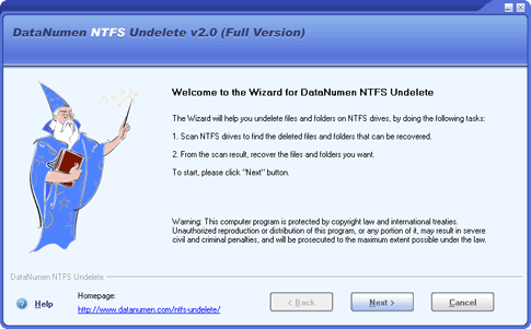DataNumen NTFS Undelete 2.0 full