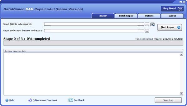 DataNumen RAR Repair screenshot