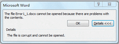 The File xxxx.docx Cannot Be Opened Because There Are Problems With The Contents.