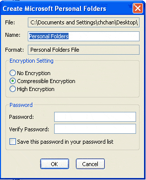 Шифровайте Outlook PST файла по желание при създаването му