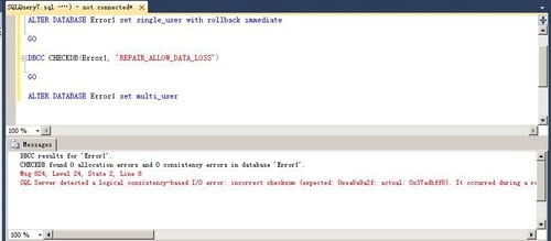 logical consistency-based I/O error: incorrect checksum