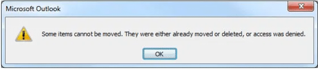 Some items cannot be moved. They were either already moved or deleted, or access was denied.