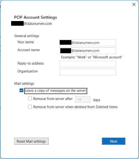 Check the "Leave a copy of messages on the server" option for the POP account.