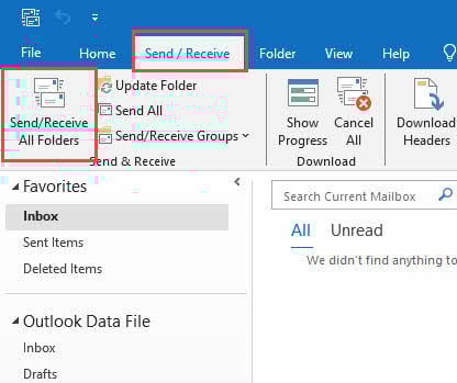 Send/Receive all folders in Outlook manually to see if Outlook Inbox can update properly.