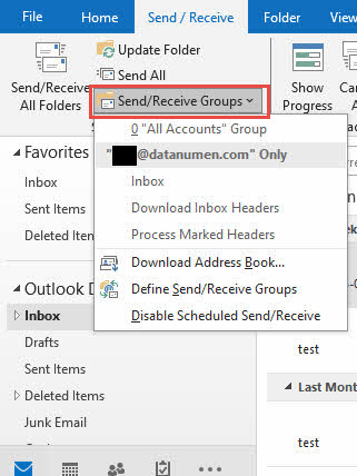 Use "Send/Receive Groups" in Outlook to find the missing folder.