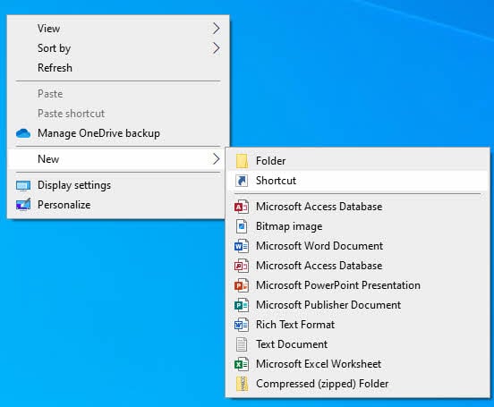 Create a shortcut on Windows desktop.