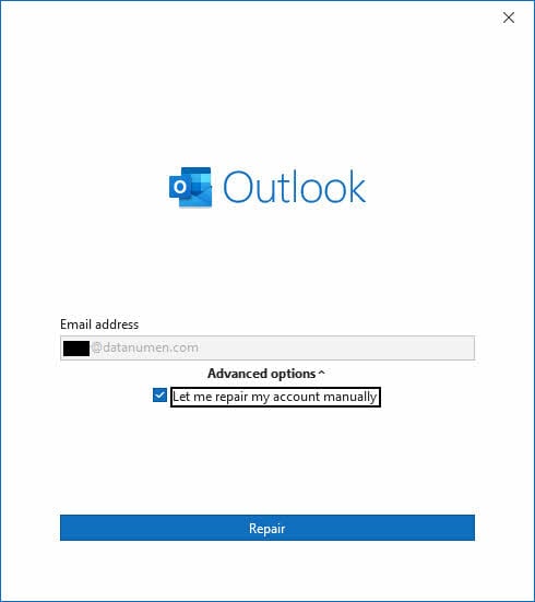 Repair the account settings in Outlook.