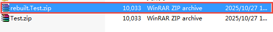 zip file rebuilt by WinRAR