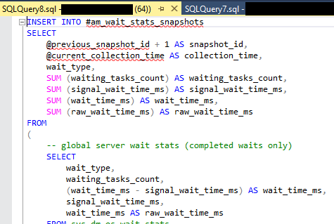 New Query Window after selecting "Edit Query Text" in the Recent Expensive Queries Pane.
