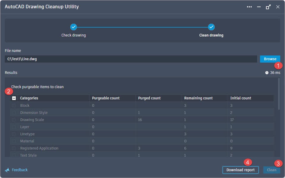 Use Autodesk Drawing Cleanup Utility to cleanup and recover AutoCAD files.