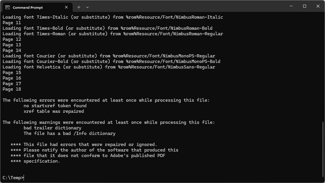 Use GhostScript command-line tool to repair PDF file.
