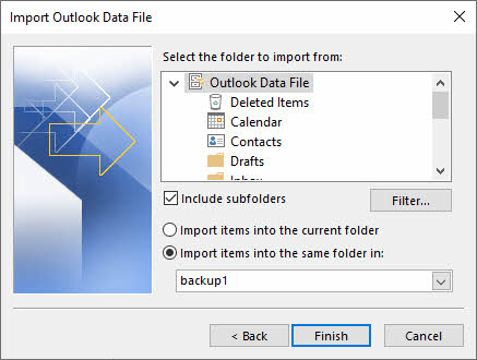 Set the import settings in Import and Export Wizard.