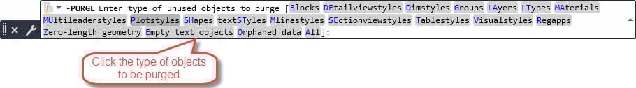 -PURGE prompt to select the type of objects to be purged