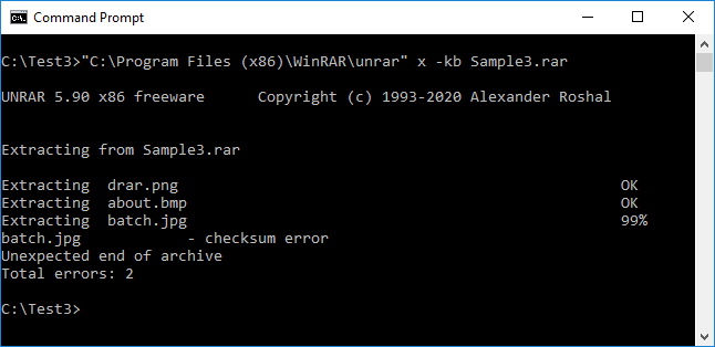 Use command line tool unrar to extract data from corrupt RAR file.