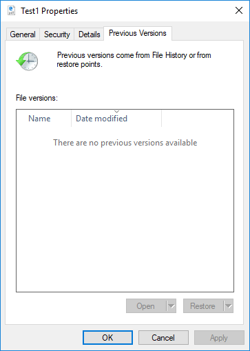Restore to a previous version in the properties of a file in Windows.